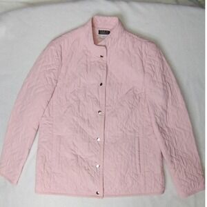 CLICK Quilted‎ Jacket Snap Front Lightweight Pink Coat Spring Fall Size M